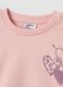 Pink oversized pure cotton sweatshirt with heart print for baby girl_2