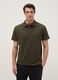 Green short-sleeved cotton blend polo shirt, regular fit_1