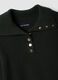 Green ribbed viscose-blend top with collar_1