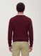 Burgundy crew neck viscose-blend jumper, regular fit_2
