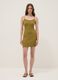Green fitted ribbed stretch modal dress with straps_0