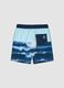 Blue boys&rsquo; swim shorts with wave print_1