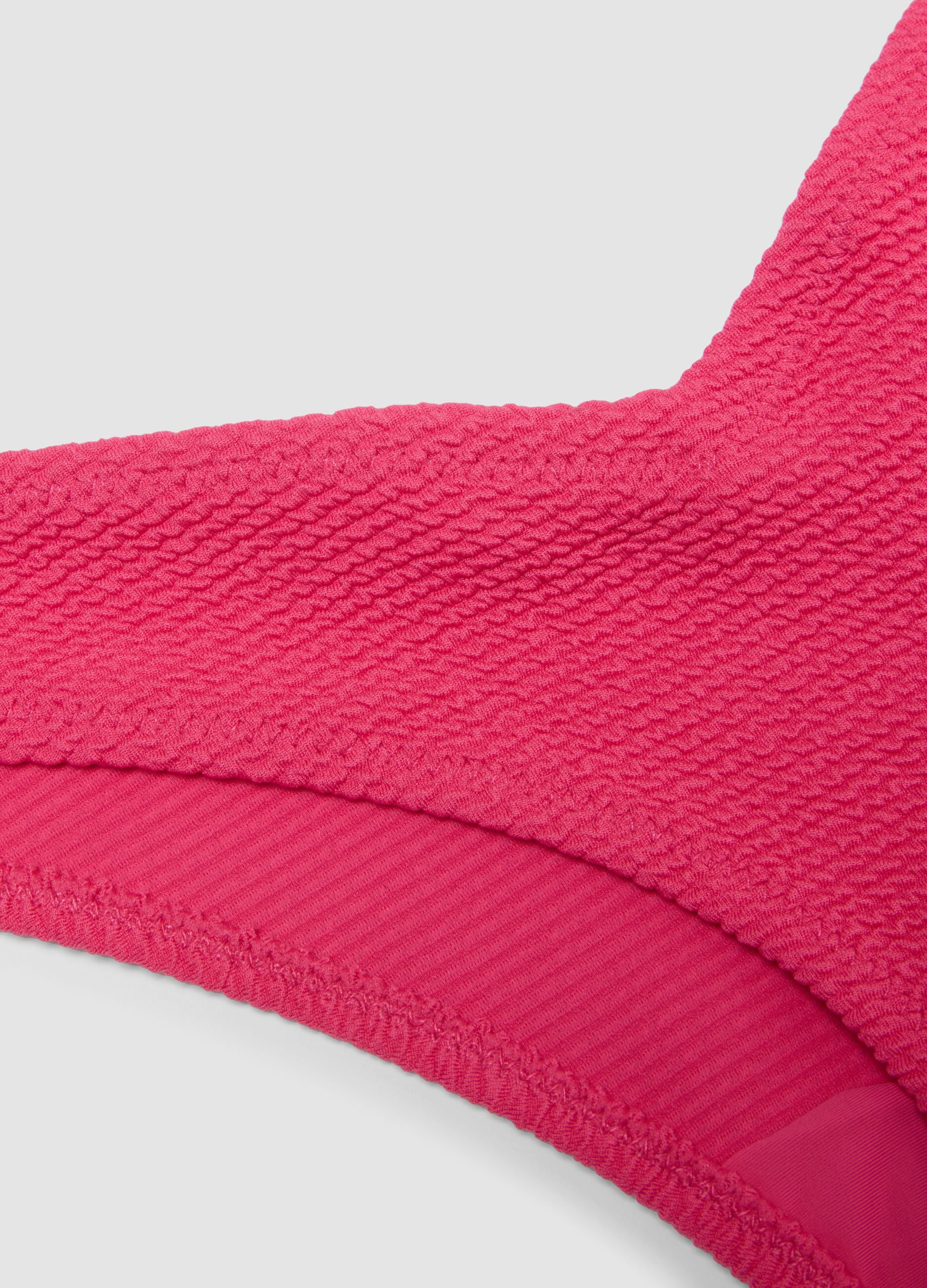 Pink stretch-fabric bikini bottoms