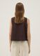 Brown regular-fit top in viscose, cotton and linen blend_3