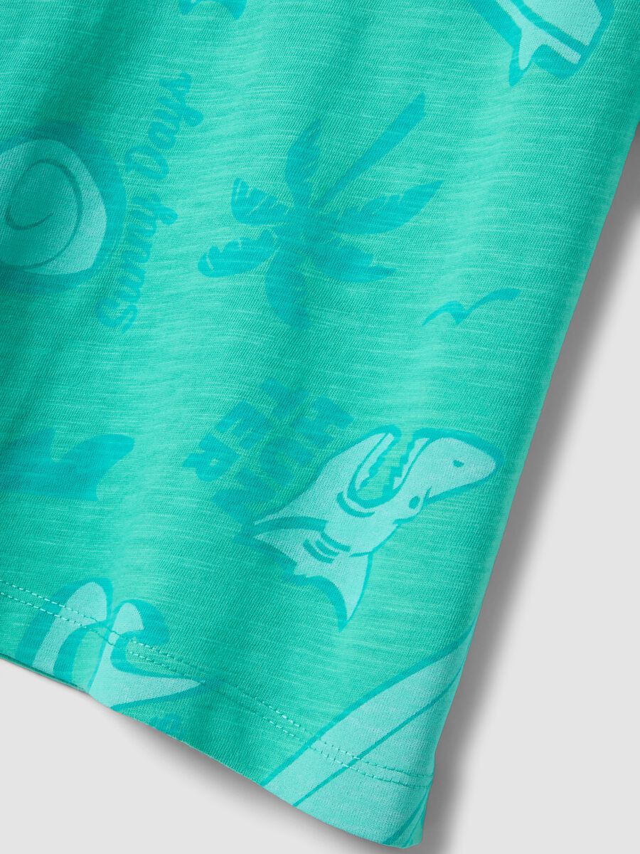 T-shirt verde a maniche corte in puro cotone_3