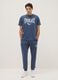 Blue regular fit pure cotton T-shirt with Everlast logo_1