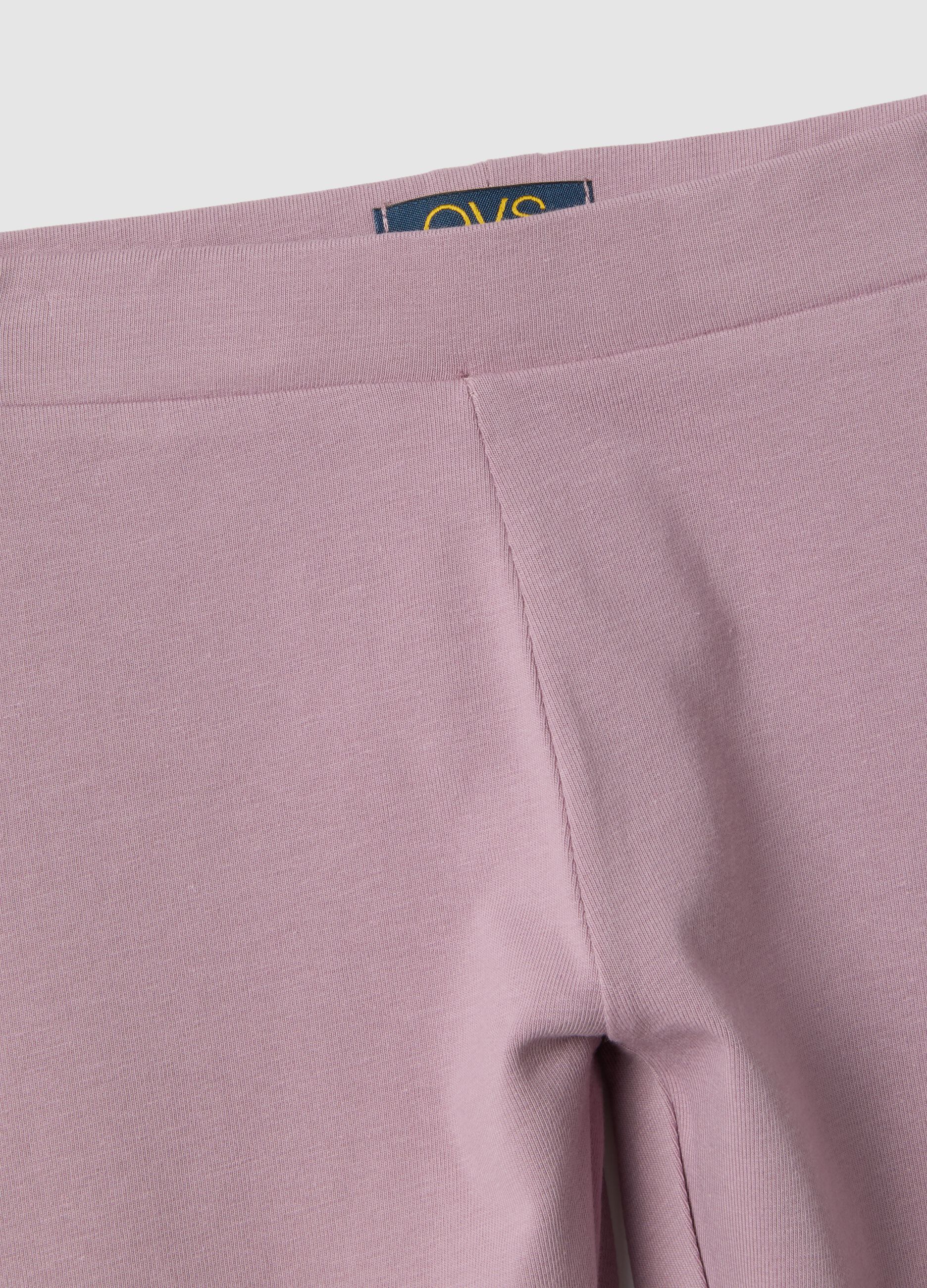 Girls' Stretch Cotton Pink Skinny Fit Leggings