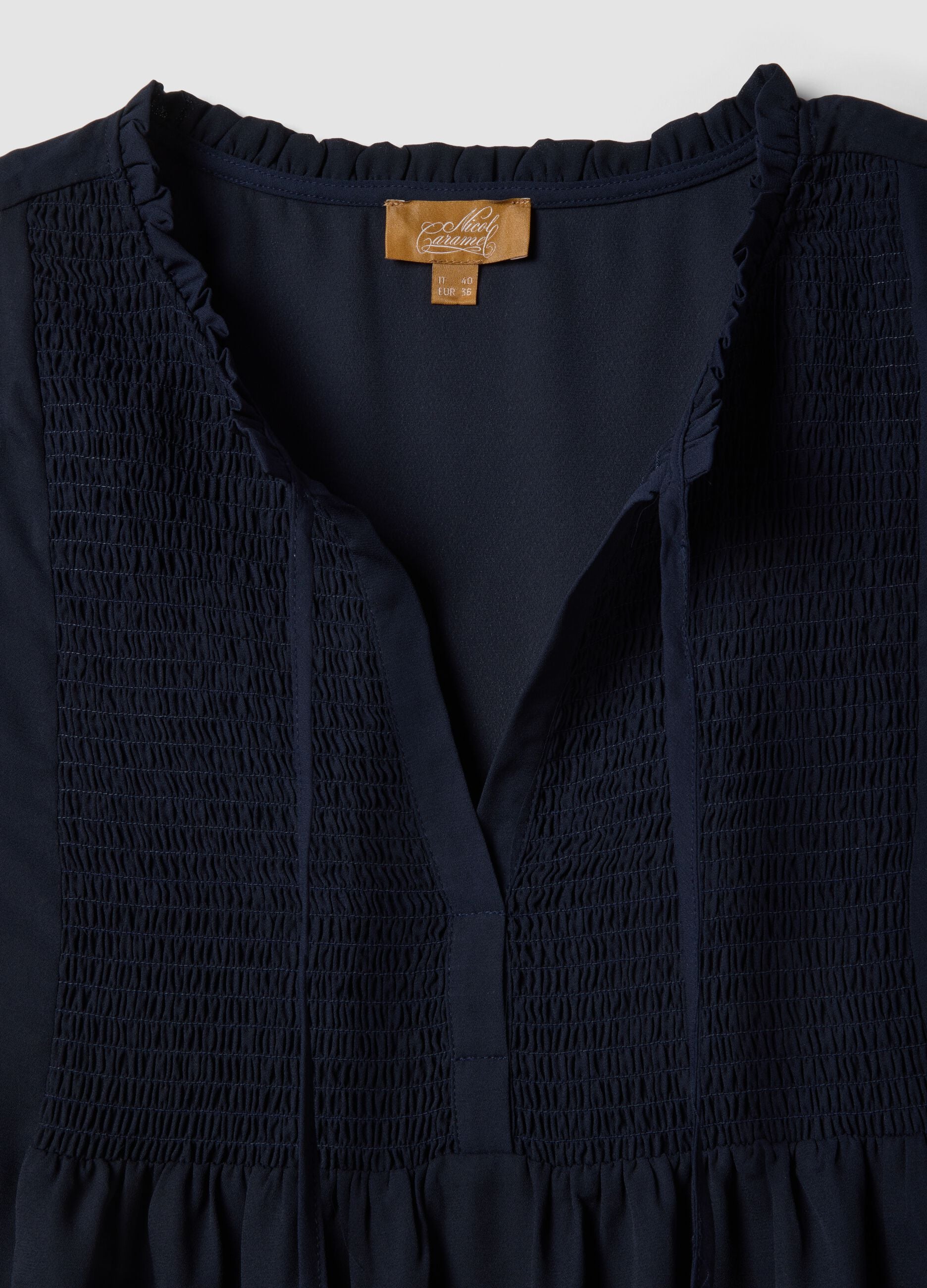 Blue maternity blouse in lightweight fabric