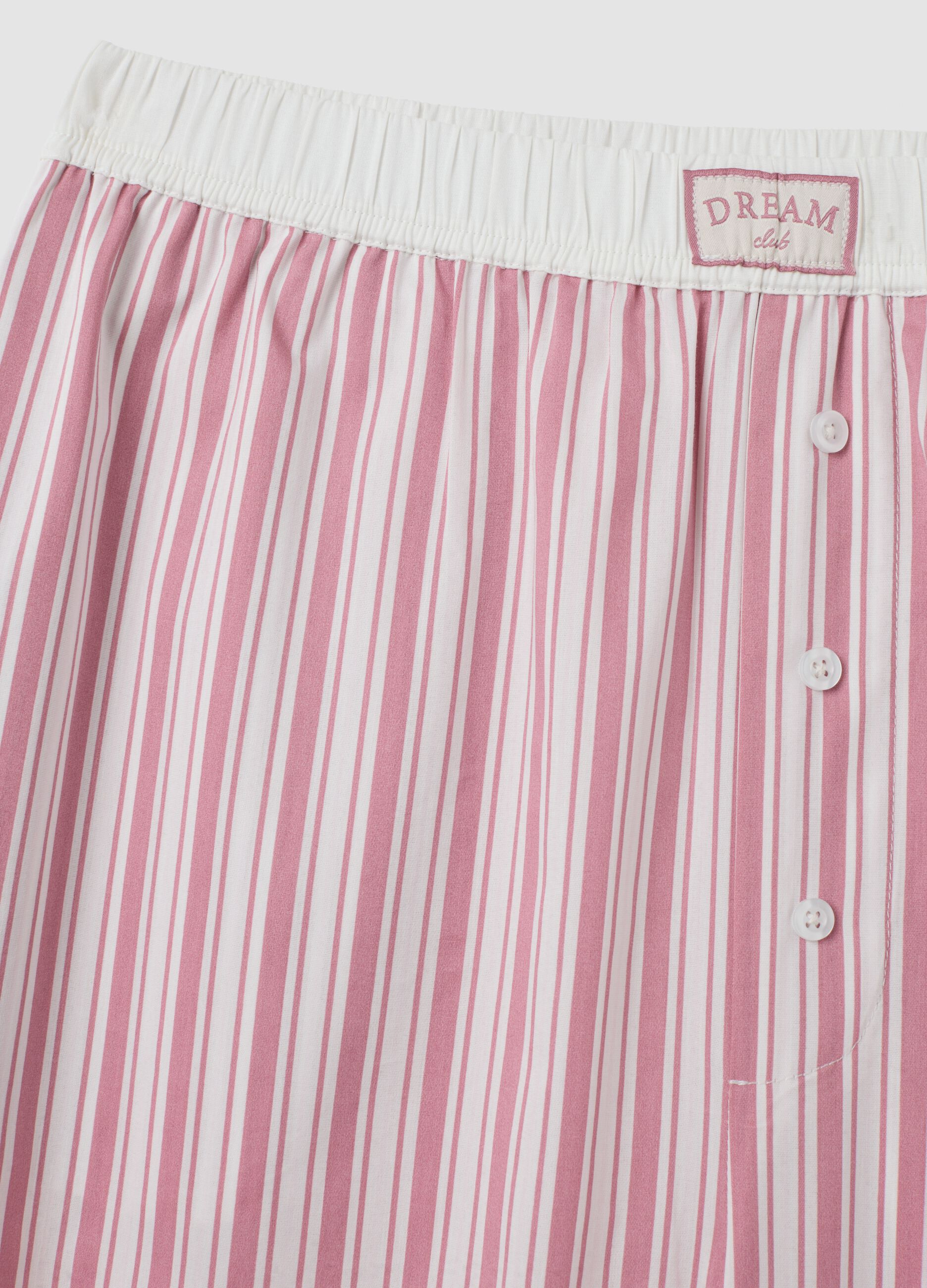 Pink striped stretch cotton-blend poplin pyjama trousers