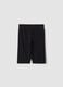 Black stretch cotton shorts_1