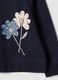 Blue pure cotton sweatshirt with crew neck and floral print_3