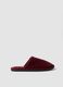 Red lined slippers for home wear_0