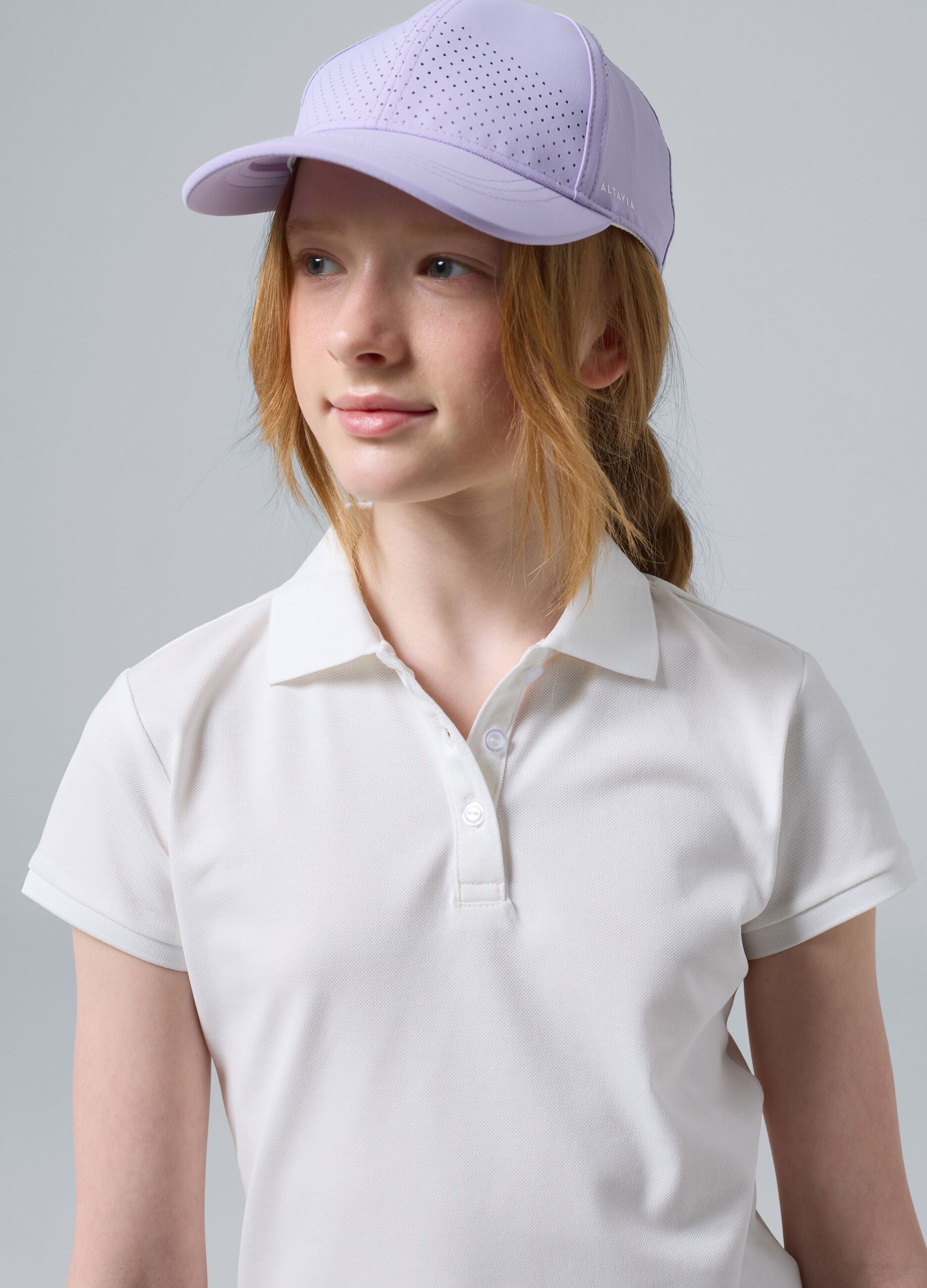 ALTAVIA COURT white sporty polo in stretch cotton