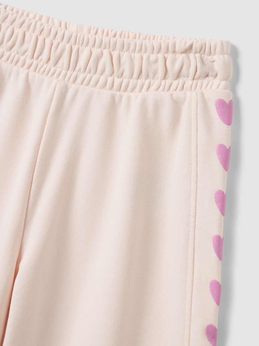 Pink cotton-blend jogger set with Lilo & Stitch prints for girls_3