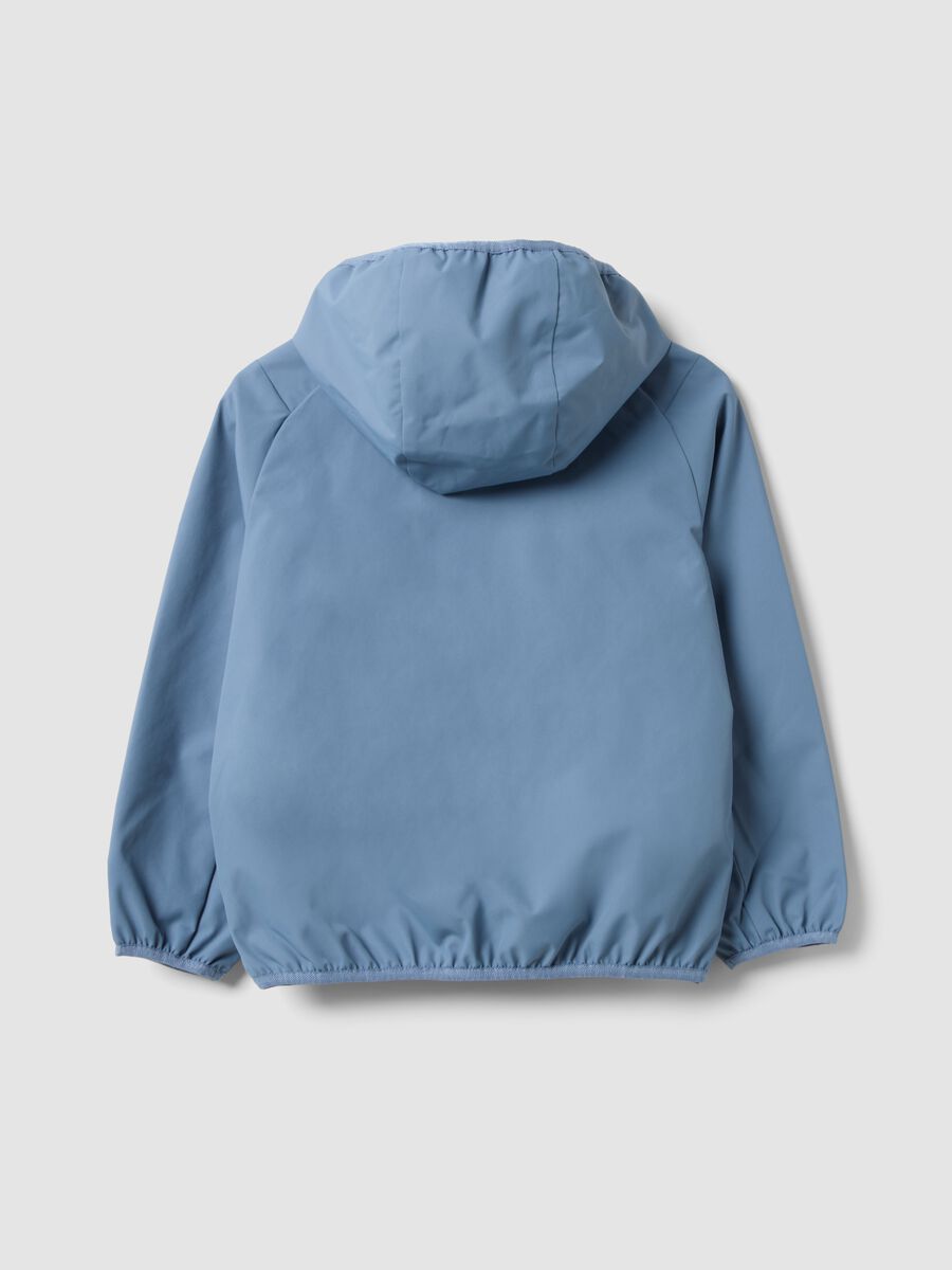 Light blue oversized hooded zip-up jacket for boys_1