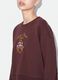 Brown cotton-blend sweatshirt with crew neck and teddy print_3