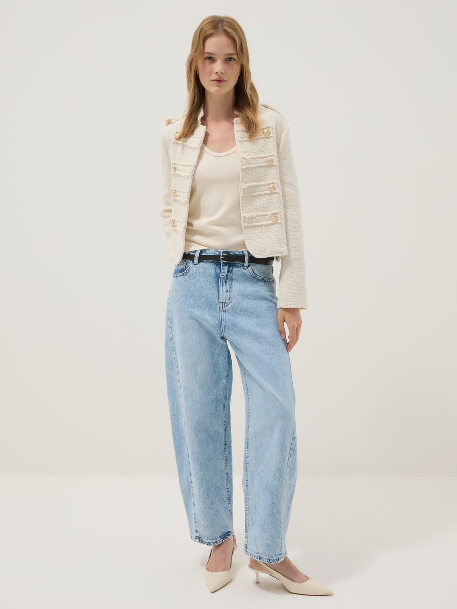 Beige cotton and viscose blend jacket_2