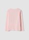 Pink pure organic cotton teddy print T-shirt for girls_1