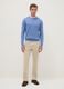 Azure crew neck pullover in regular fit cotton blend_1