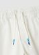 White stretch cotton shorts with elasticated waistband_3
