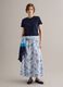 Pure cotton maxi skirt with floral print_0