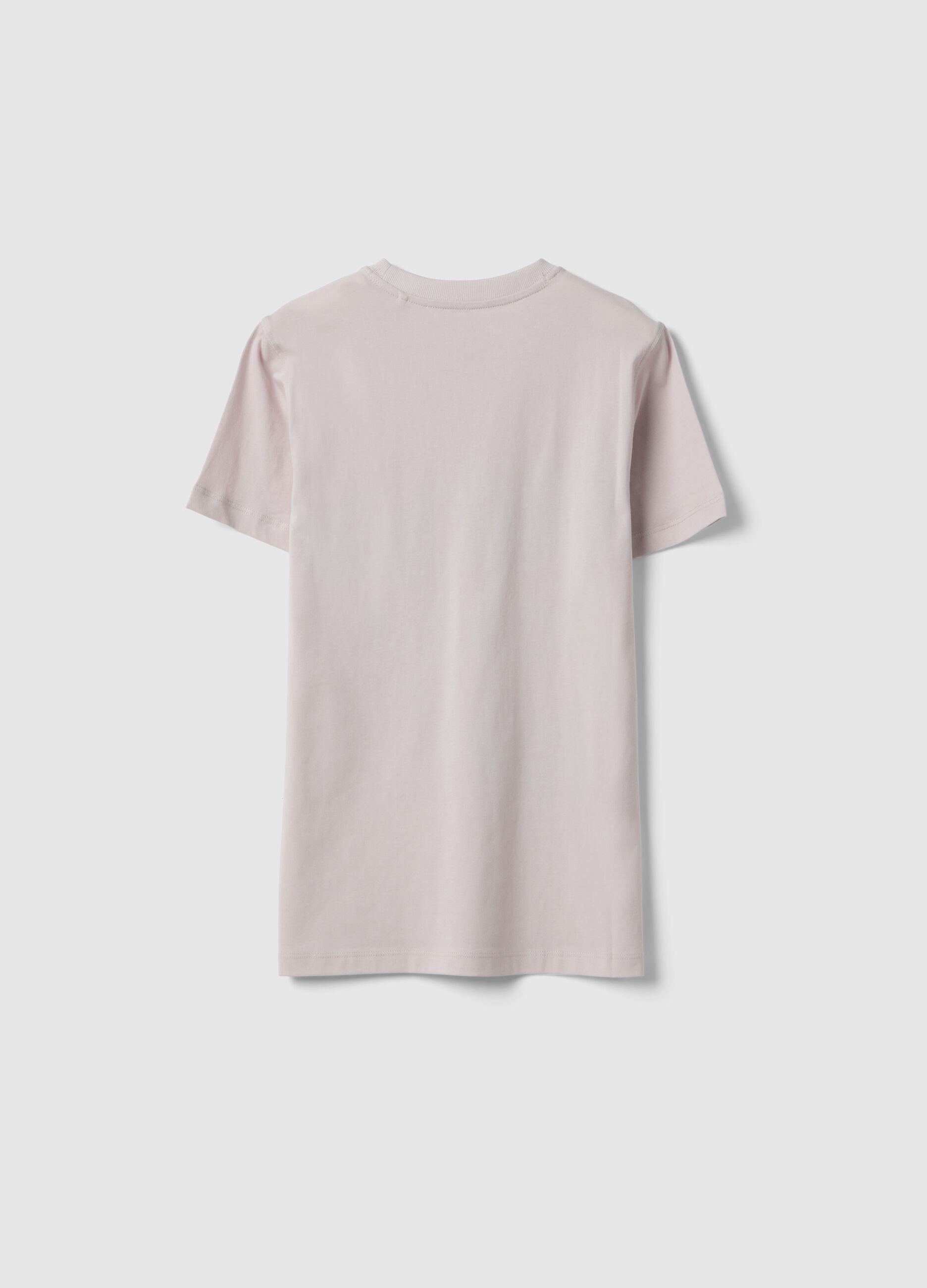 T-shirt in puro cotone beige da ragazzo regular fit con stampa