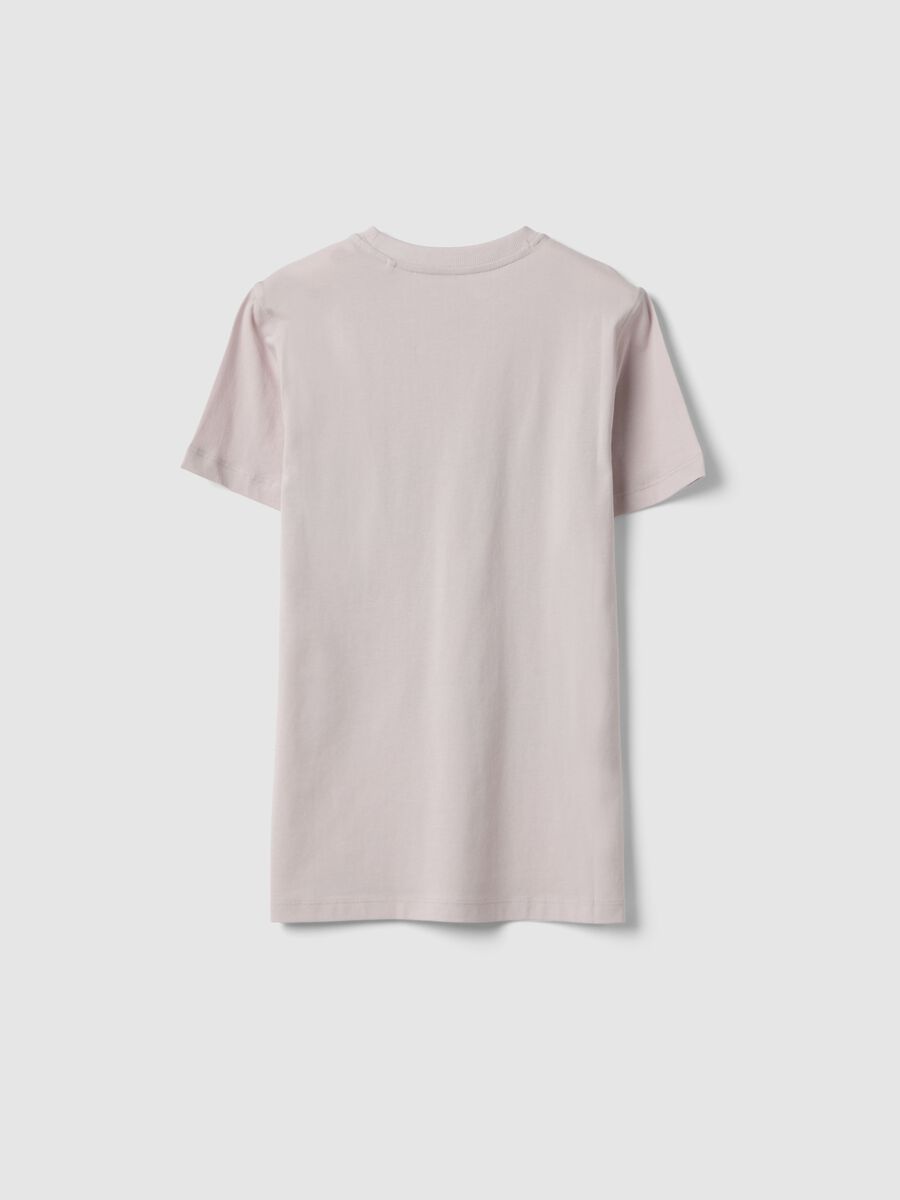 T-shirt in puro cotone beige da ragazzo regular fit con stampa_4