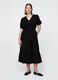 Long black dress with V-neck and open back_4