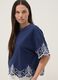 Blue pure cotton embroidered T-shirt, regular fit_2