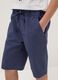 Shorts blu in puro cotone con vita elasticizzata regular fit_2