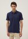 Blue pure cotton slim-fit short-sleeved polo shirt_1