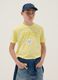 Yellow pure cotton boys' regular fit t-shirt with print_0
