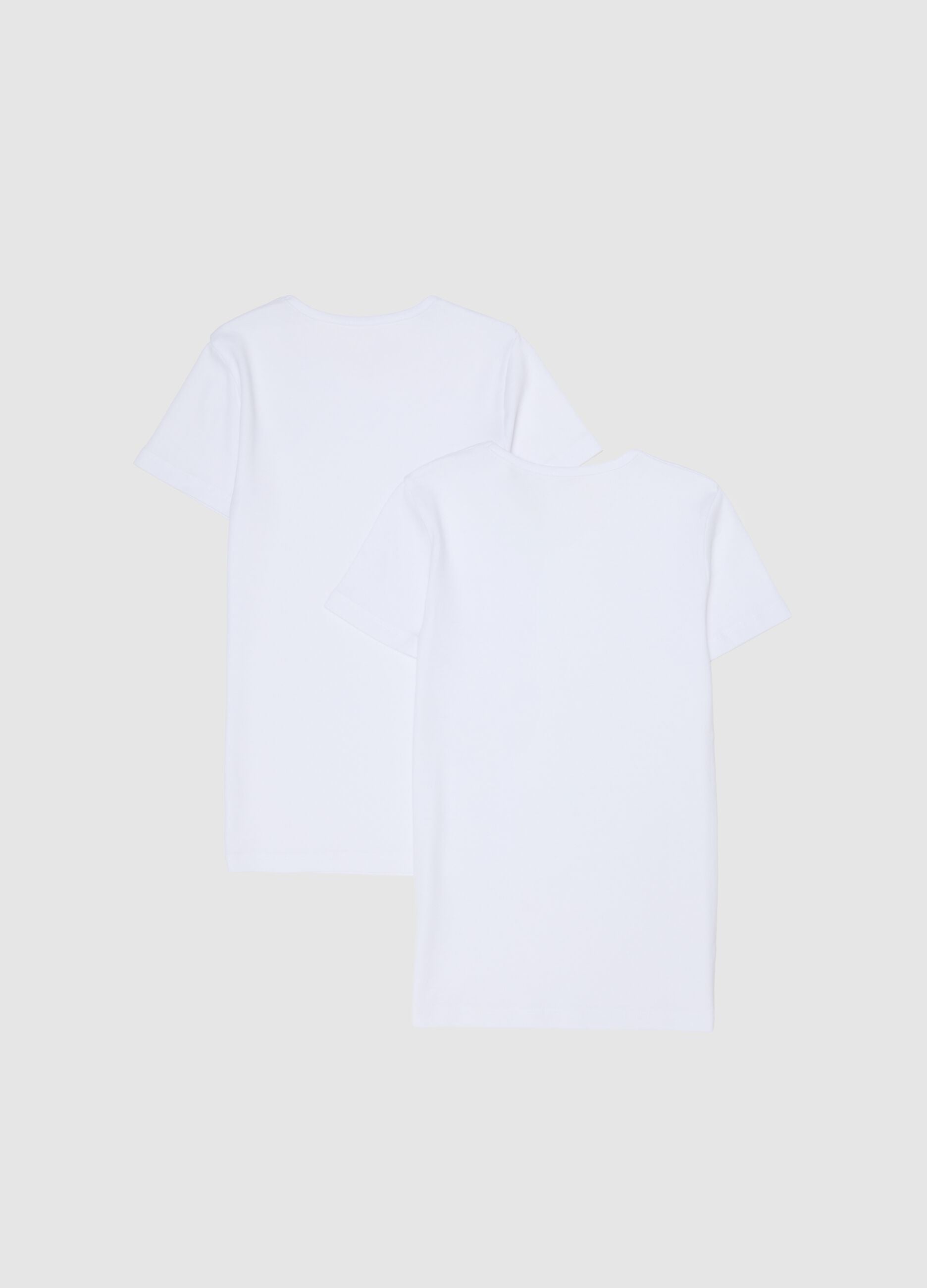 Twin pack of girls' white t-shirts in pure cotton regular fit