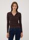 Brown viscose-blend polo-collar jumper, regular fit_2