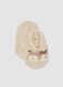 Beige non-slip socks in stretchy organic cotton for baby girls_0