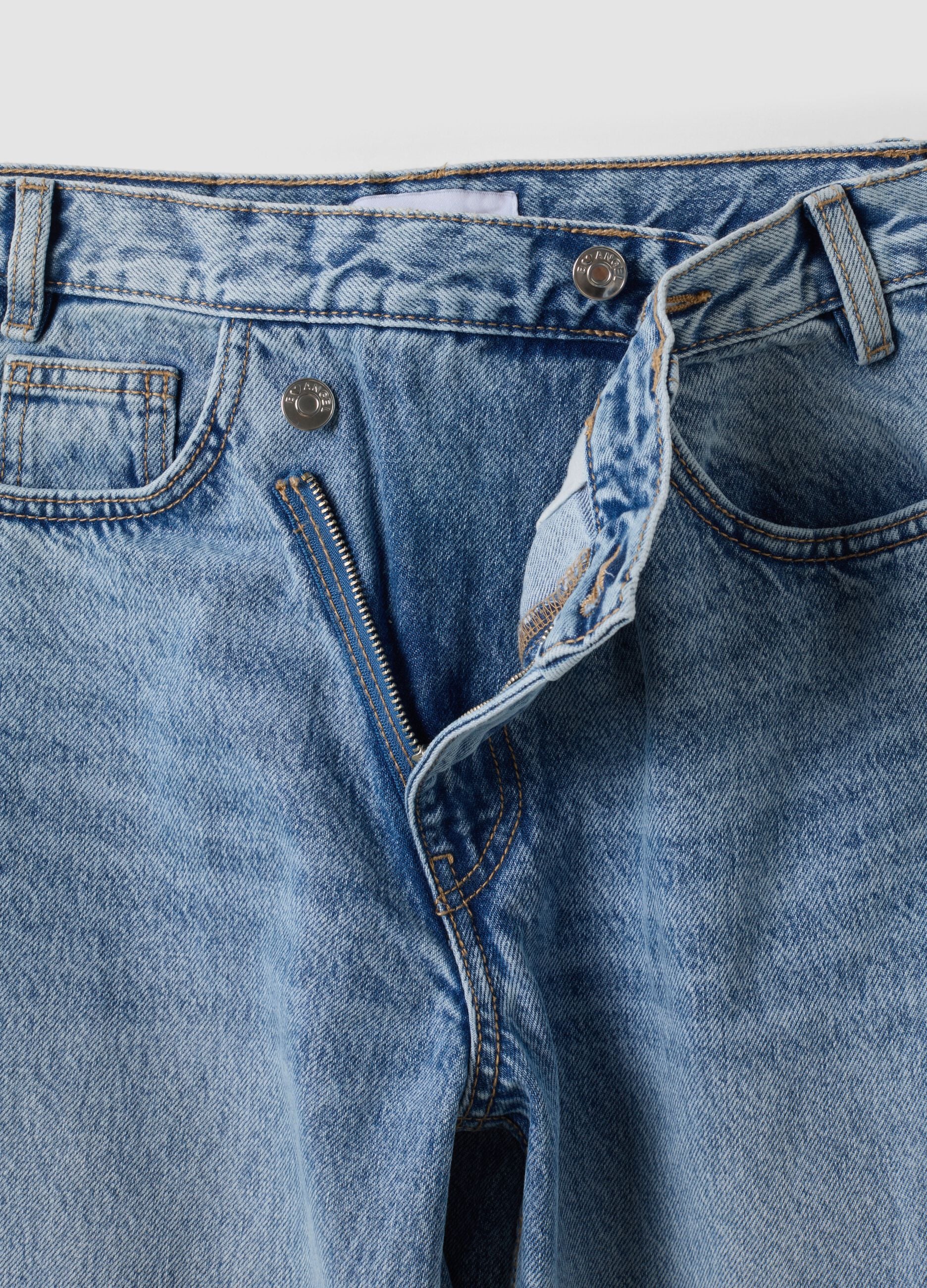 Light Blue Pure Cotton Denim Jeans &ndash; Skater Fit