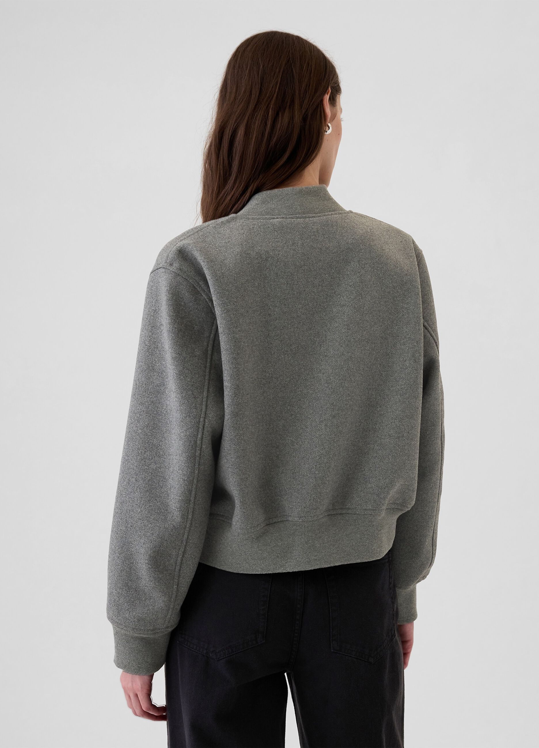 Bomber jacket in m&eacute;lange wool blend