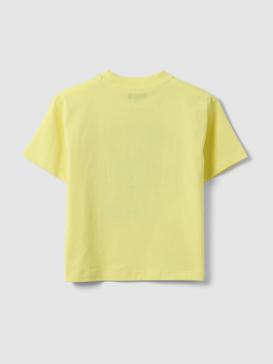 Boys&rsquo; pure cotton yellow oversized T-shirt_4