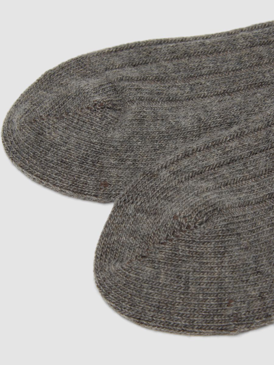 Calze grigie lunghe in lana, viscosa e cashmere elasticizzato_2