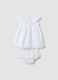 White pure cotton set with dress and bloomers_1