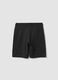 Black organic cotton shorts with elasticated waist_1