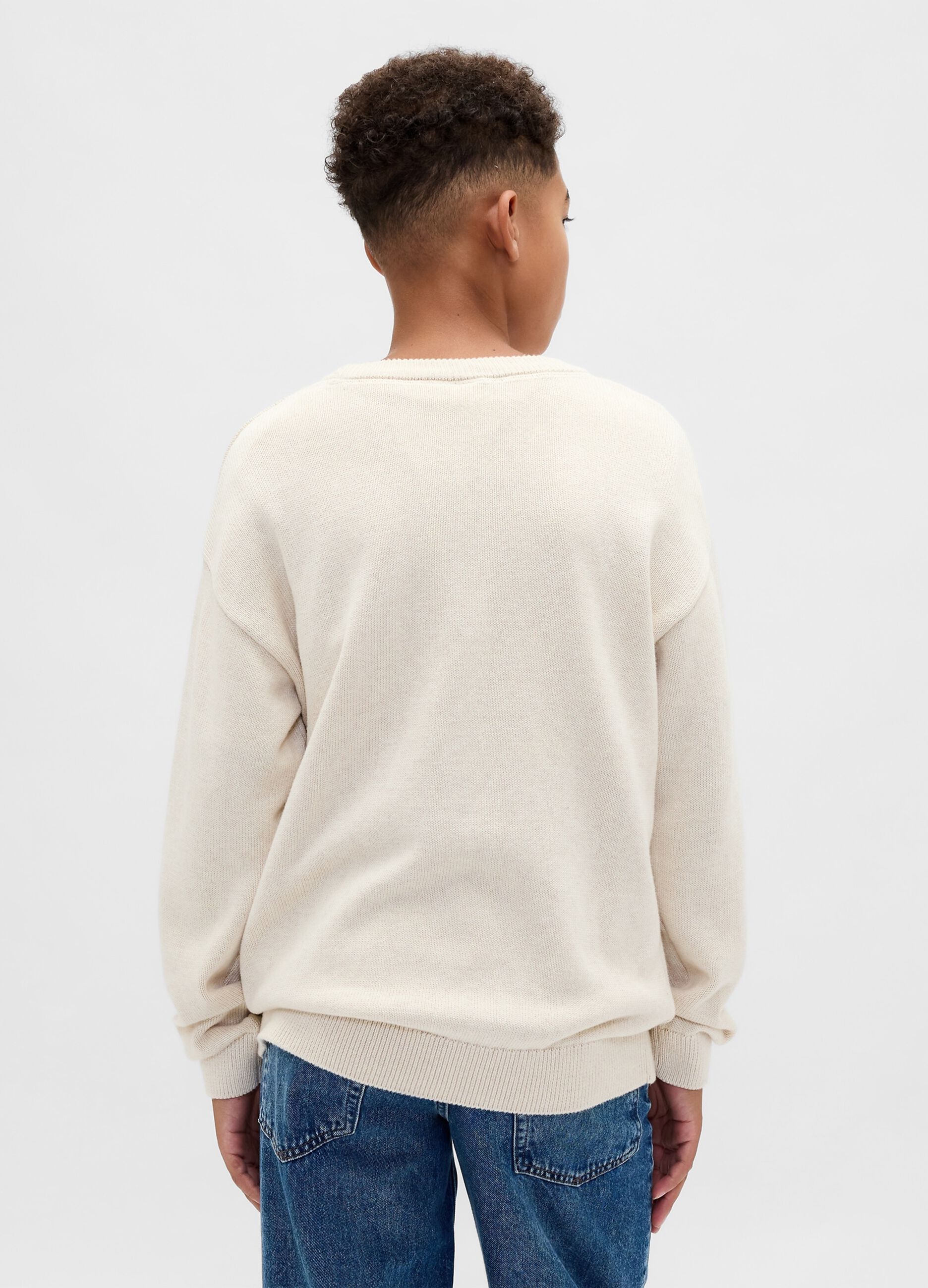 Beige Cotton Sweater