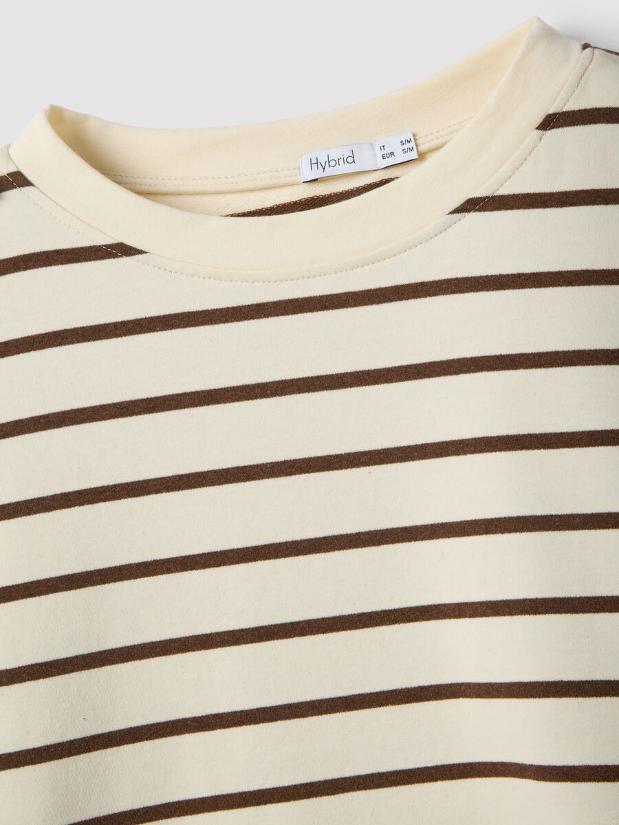 Multicolour striped stretch cotton blend sweater regular fit_5