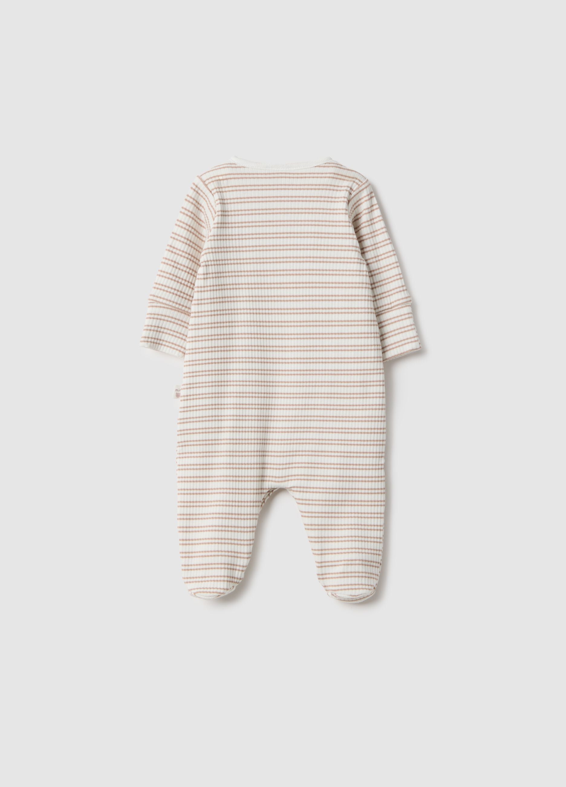 Newborn Multi-coloured Striped Stretch Cotton Sleepsuit