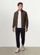 Felpa verde in misto cotone con girocollo e zip regular fit_1