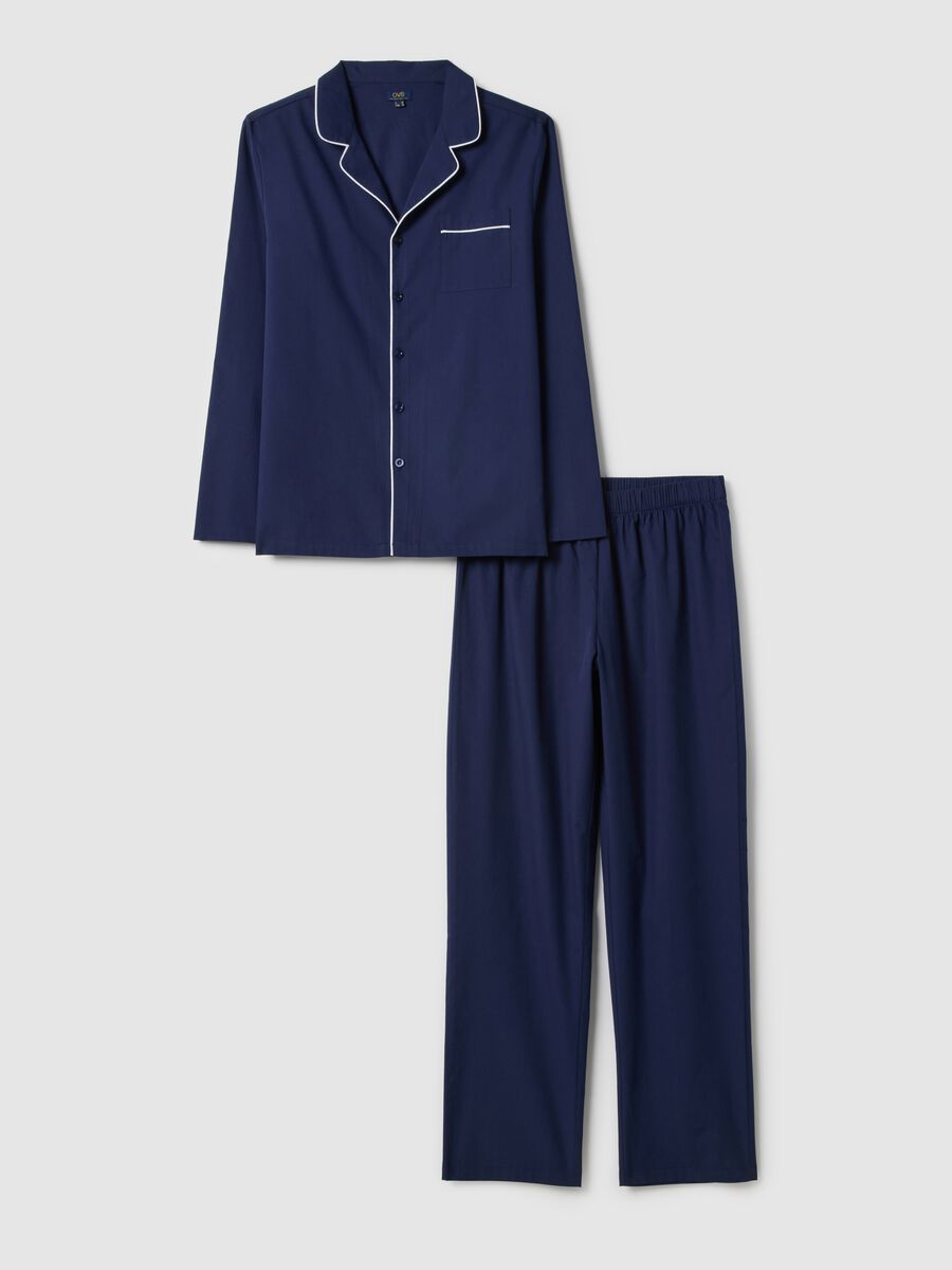 Blue Pure Cotton Regular Fit Pyjamas_4