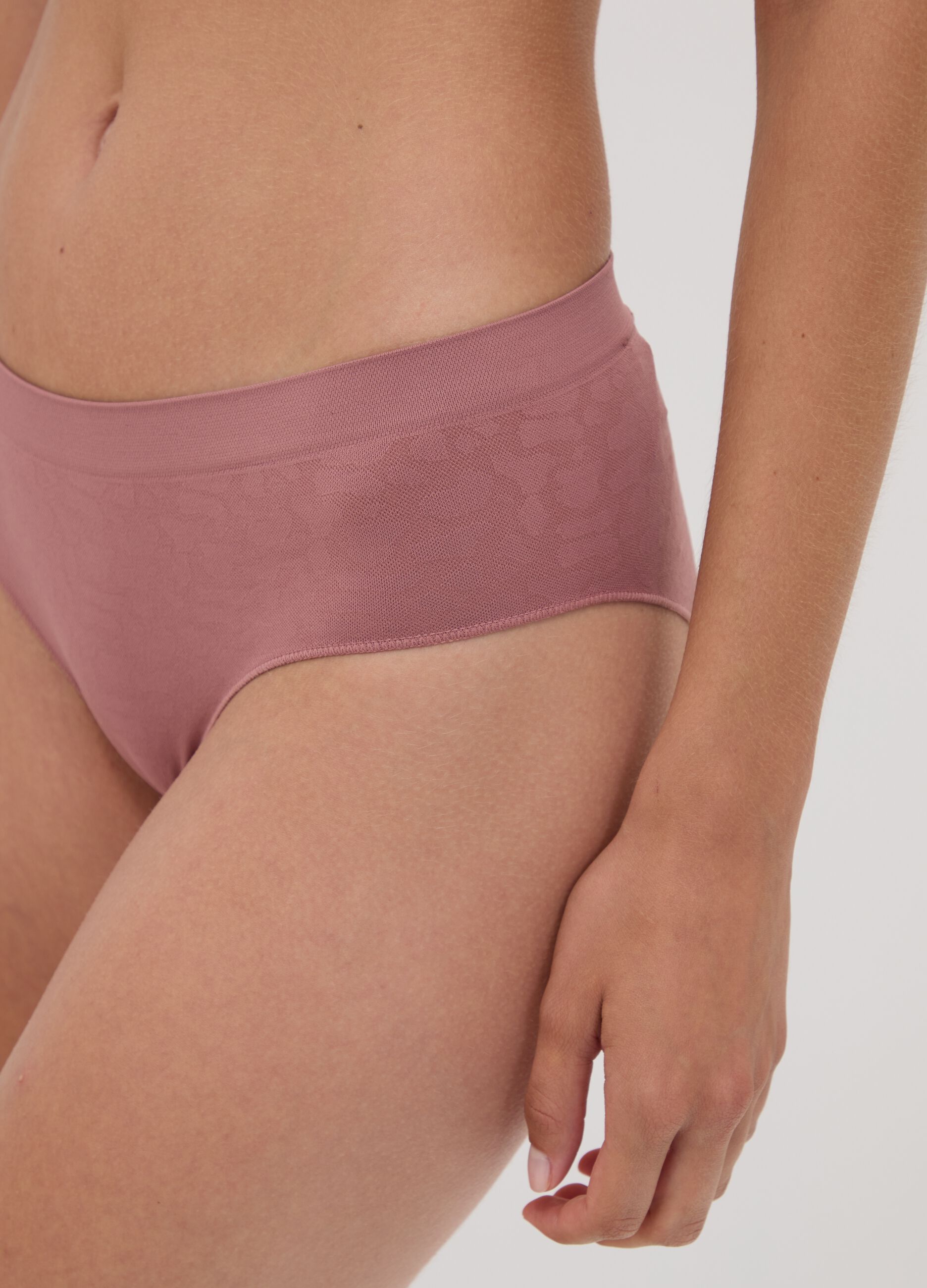 Pink stretch microfibre briefs