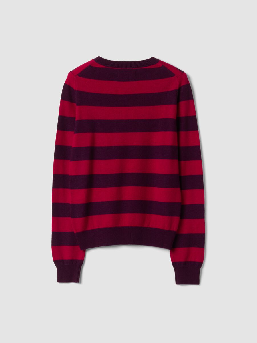 Red pure wool striped crew-neck jumper_2