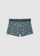 Green stretch organic cotton boxer shorts with gaming print_1