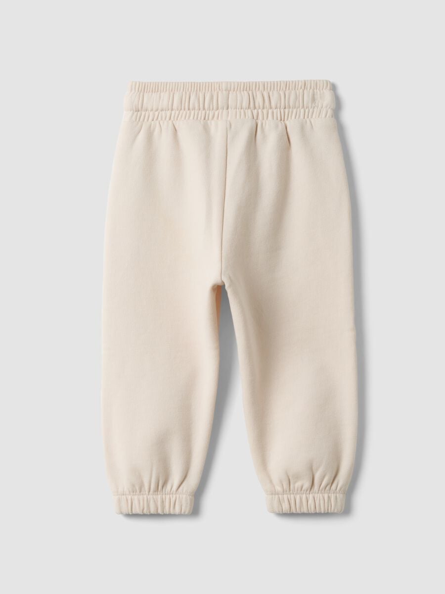 Beige pure cotton joggers_1